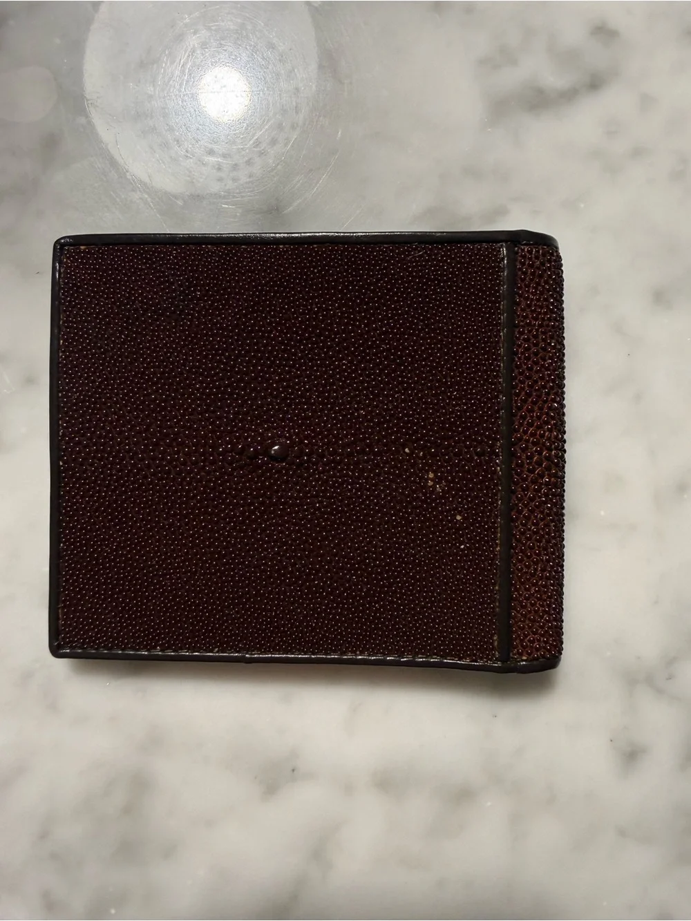 Brown Stingray Shagreen Texture Men's Bifold Wallet